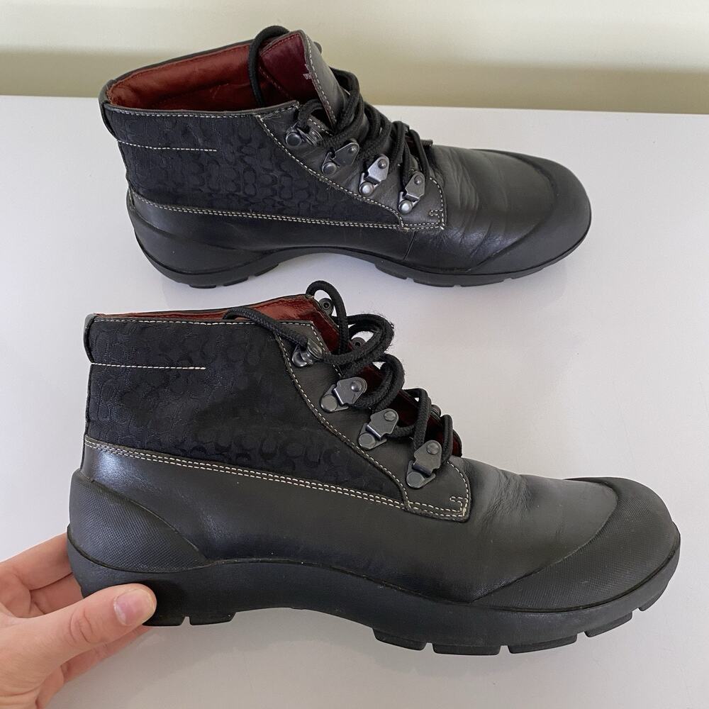 Coach P488 Dyanne Signature Ankle Boots Black Women's 8.5M - Picture 2 of 7